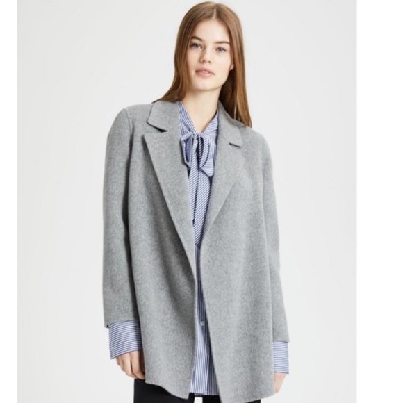 Theory Shawl Sileena Dark Gray Pea Coat 